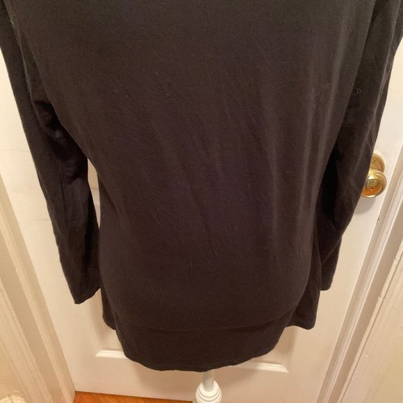 Scapa Lauren Perre Blouse M Black White Crossover Neckline Long Sleeve - Picture 9 of 10